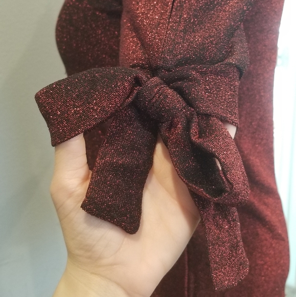 Zoey and Leelo red metallic short sleeve top size Medium - Picture 7 of 12